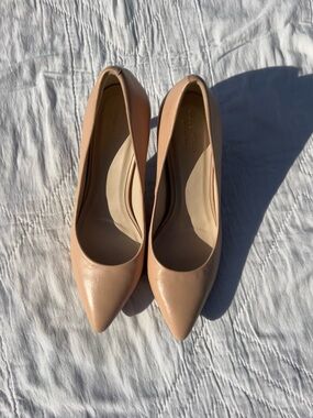 Cole Haan Nude Leather Heels | Classic Neutral Pumps | Pointed Toe | Capsule